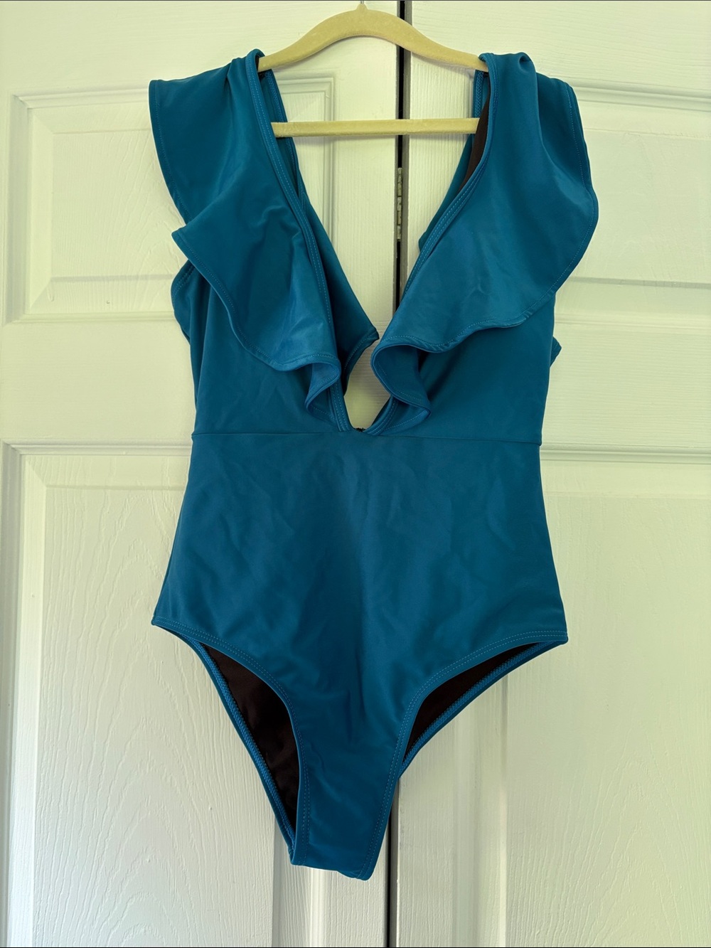 Teal Ruffled One-Piece Swimsuit